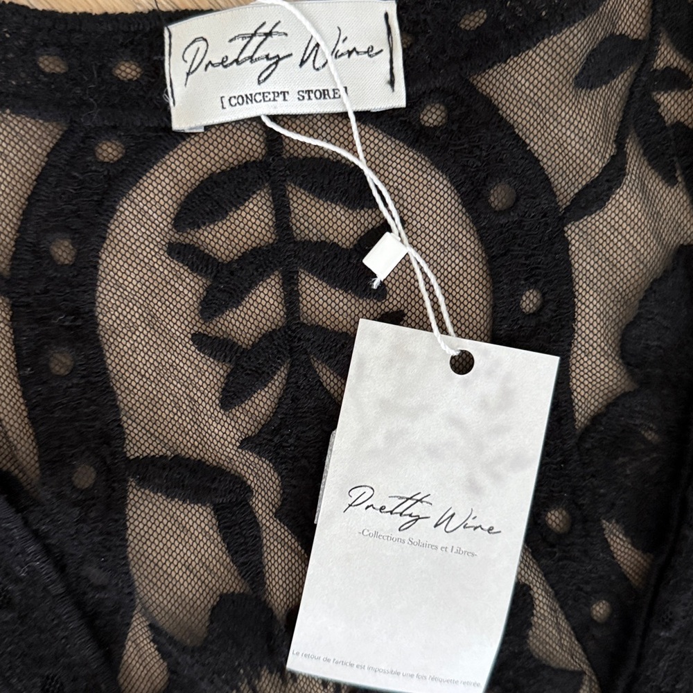 Pretty Wine Black Lace Dress - Picture 2 of 4